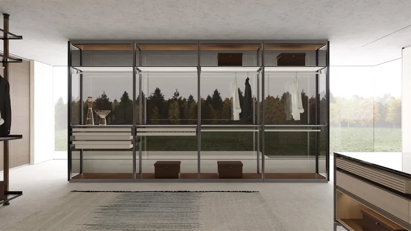 Gainer aluminum frame glass door and cabinet installation detail